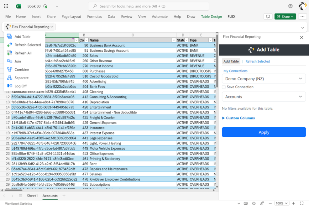 Flex Financial Reporting UI